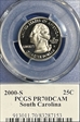 2000-S 25C South Carolina PR70DCAM