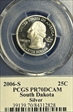 2006-S 25C South Dakota Silver PR70DCAM