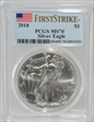 2018 $1 Silver Eagle First Strike MS70
