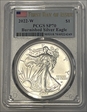 2022-W $1 Burnished Silver Eagle First Day of Issue SP70