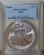 1990 $1 Silver Eagle MS69