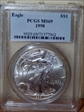 1998 $1 Silver Eagle MS69