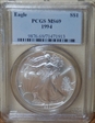 1994 $1 Silver Eagle MS69