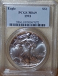 1993 $1 Silver Eagle MS69