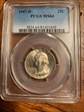 1947-D 25C MS64