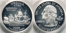 2000-S 25C Virginia Silver PR69DCAM