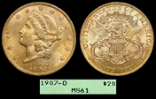 1907-D $20 MS61