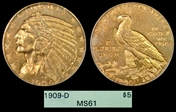 1909-D $5 MS61