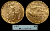 1910-D $20 MS64