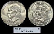 1974-D $1 MS66