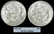1921-D $1 MS64