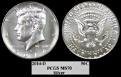 2014-D 50C Silver 50th Anniversary Set First Strike MS70