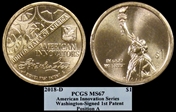 2018-D $1 American Innovation Series  Position A - Washington-Signed 1st Patent FS MS67