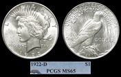 1922-D $1 MS65