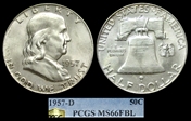 1957-D 50C MS66FBL