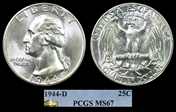 1944-D 25C MS67