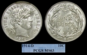 1914-D 10C MS63