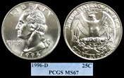 1996-D 25C MS67