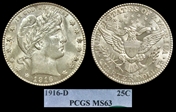 1916-D 25C MS63