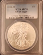 2014-W $1 Burnished Silver Eagle SP70