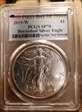 2019-W $1 Burnished Silver Eagle First Day of Issue SP70