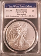 2016-W $1 Burnished Silver Eagle 30th Anniversary Lettered Edge First Strike SP70