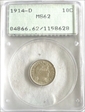1914-D 10C MS62