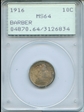 1916 10C Barber MS64