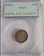 1892 10C MS64