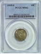 1915-S 10C MS62