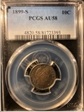 1899-S 10C AU58
