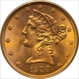 1908 $5 Liberty MS64