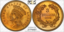 1862 $3 MS66
