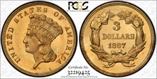 1867 $3 MS67+