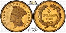 1873 $3 Closed 3 MS64
