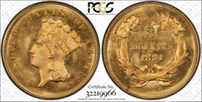 1881 $3 MS66+