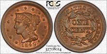 1849 1C Newcomb 2 MS65RB
