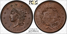 1837 1C Newcomb-14 MS66BN