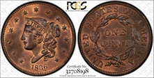 1836 1C Newcomb 3 MS66RB