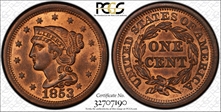 1853 1C Newcomb 1 MS66RB