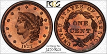 1837 1C Newcomb 10 Head of 1838 PR66RB