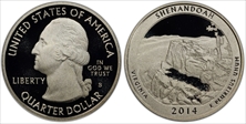 2014-S 25C Shenandoah NP-Silver PR70DCAM