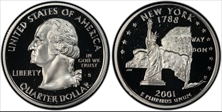 2001-S 25C New York Silver PR70DCAM