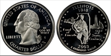 2003-S 25C Illinois Silver PR70DCAM