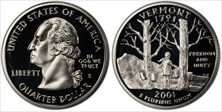 2001-S 25C Vermont Silver PR70DCAM