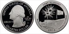 2013-S 25C Fort McHenry NP - Silver PR70DCAM