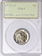1937-D 5C MS64