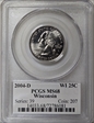 2004-D 25C Wisconsin MS68