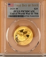 2020-W $25 End of World War II 75th Anniv.  First Day of Issue PR70DCAM