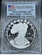 2020-W  $1 Silver Eagle - v75 Privy First Strike PR70DCAM
